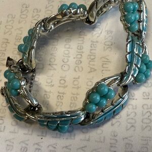 Coro Silver and Blue Multi-Strand Bracelet